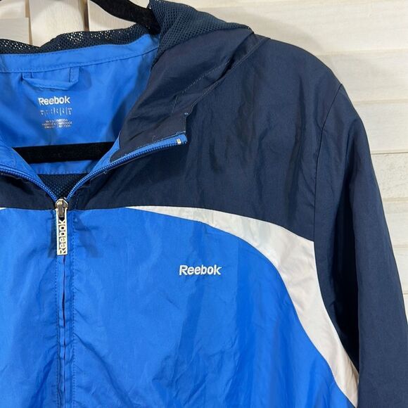 Reebok Track Windbreaker Large Lightweight Jacket Lined - Picture 4 of 14